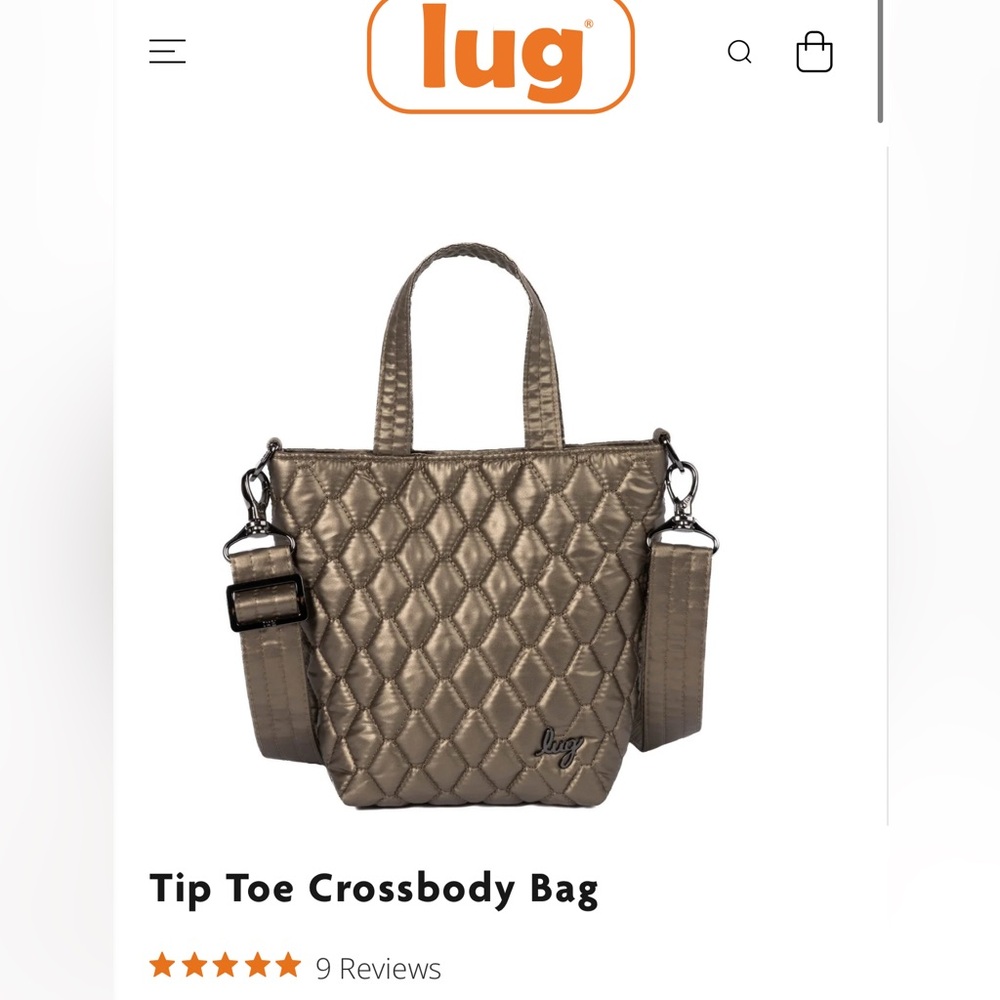 NWT Lug Tip Toe Crossbody Bag Purse
Metallic Walnut RFID